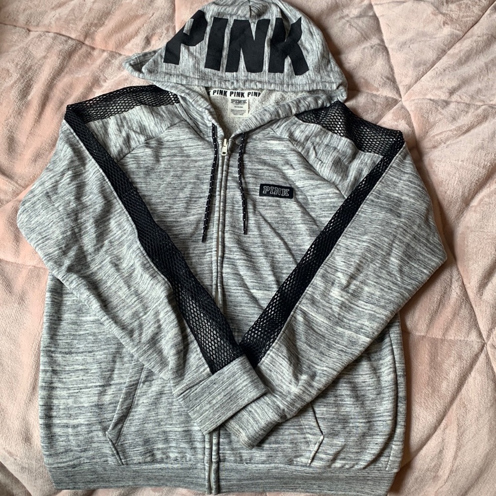 PINK by Victoria’s Secret Gray zip up sweatshirt
